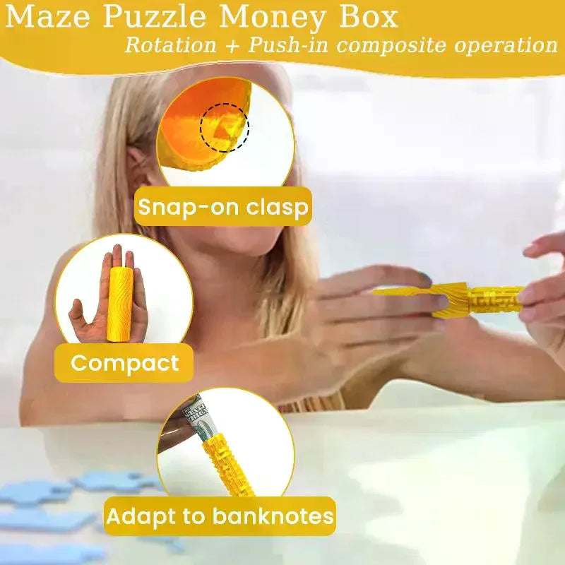 Maze Puzzle Money Box Hidden Cash Maze Personalized Creative Holiday Birthday Cash Gift Piggy Bank Birthday Gift Qme