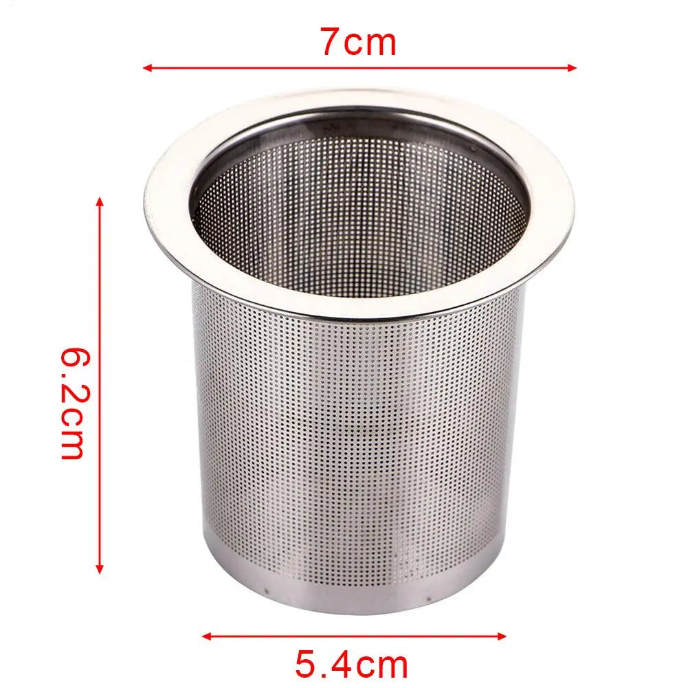 1pcs Loose Tea Steeper Stainless Steel Fine Mesh Strainers Large Capacity Teapot Infuser Filter For Tea LeafAnd Spices Straining Qme