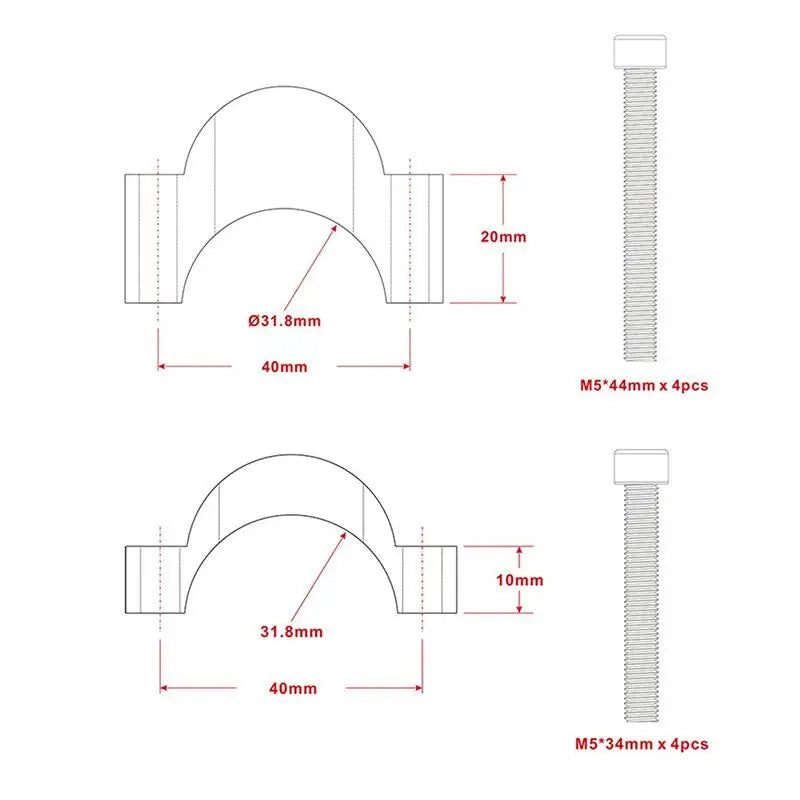 TT Handlebar Parts 10 Road Bicycle Riser Spacer Clamp Aluminum Rest Qme
