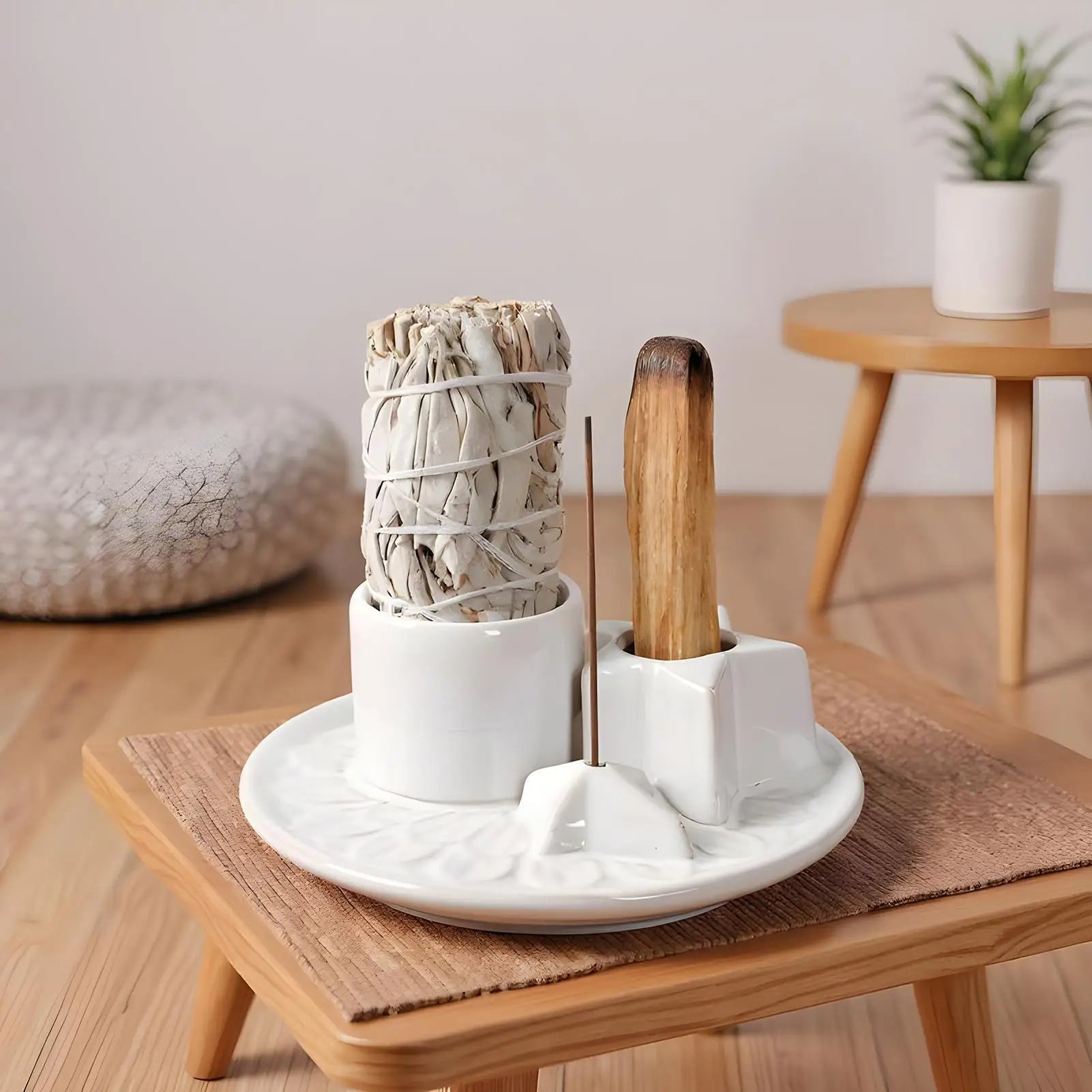 Incense Holder Sticks Ceramic Candle Ornament Multifunctional Burner Qme