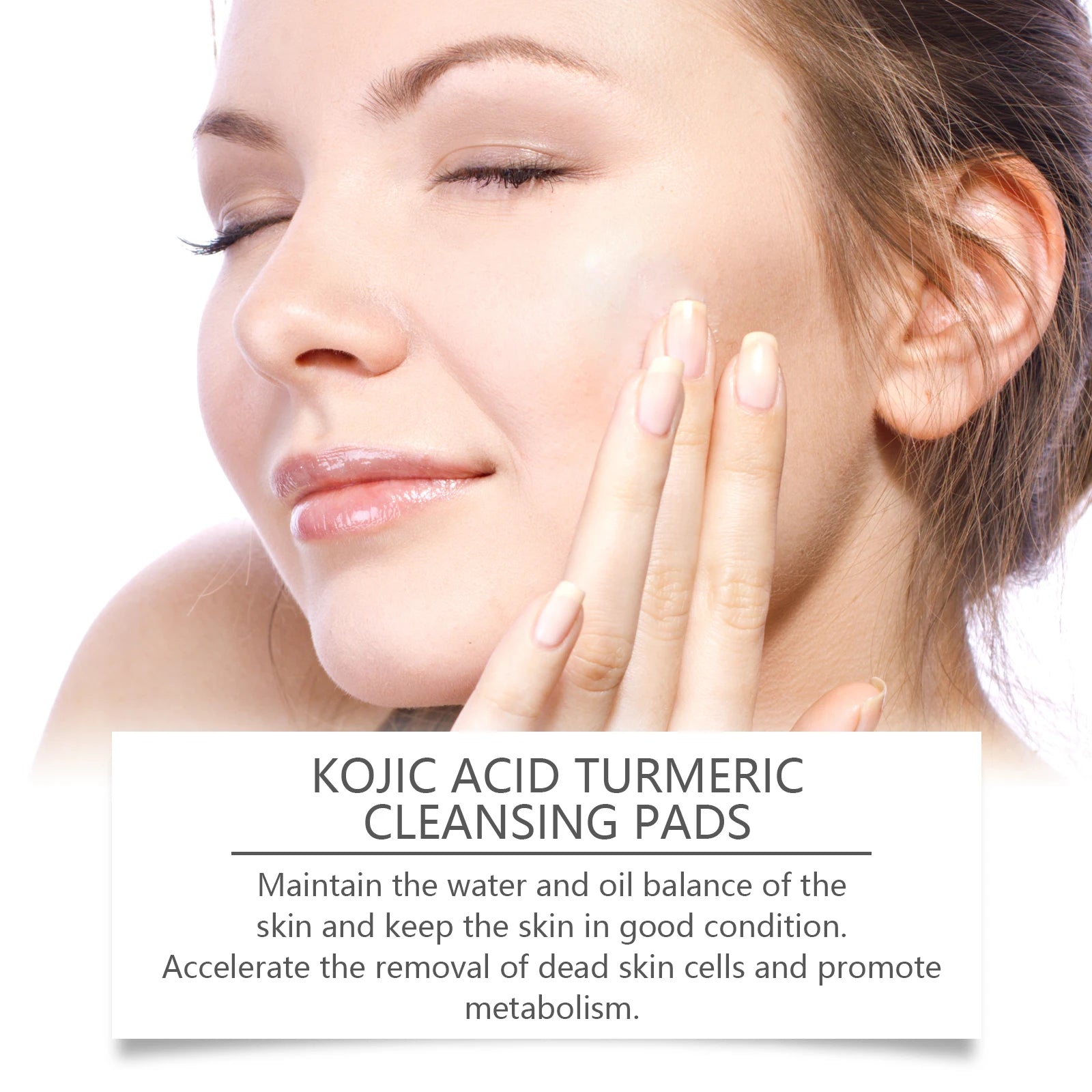 Turmeric Kojic Acid Cleansing Pad Pore Cleanser Makeup Remover Exfoliator Oil Control Brightening Smooth Facial Washing Sponge Qme