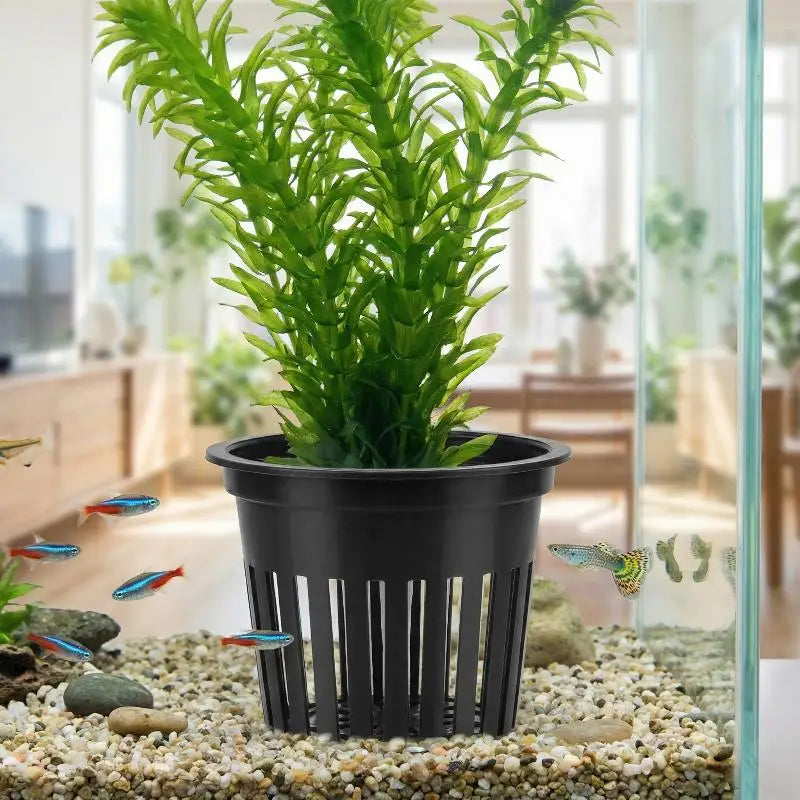 Pet Fish Tank Landscaping Basin Aquarium Planter Cups Stand Stable Qme