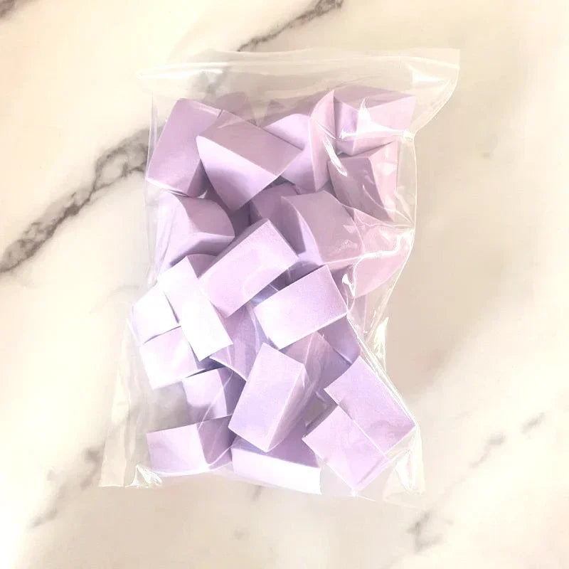 30pcs/bag Triangle Soft Makeup Sponge Face Foundation Concealer Cream Powder Blend Smearing Puff Cosmetic Tools Qme Purple
