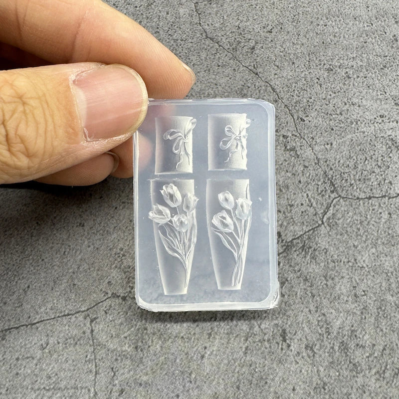3D Silicone Transparent Nail Mold Lotus Leaves Nails Carving Mold Template DIY Nail Art Decoration Manicure Design Tools Qme style 13