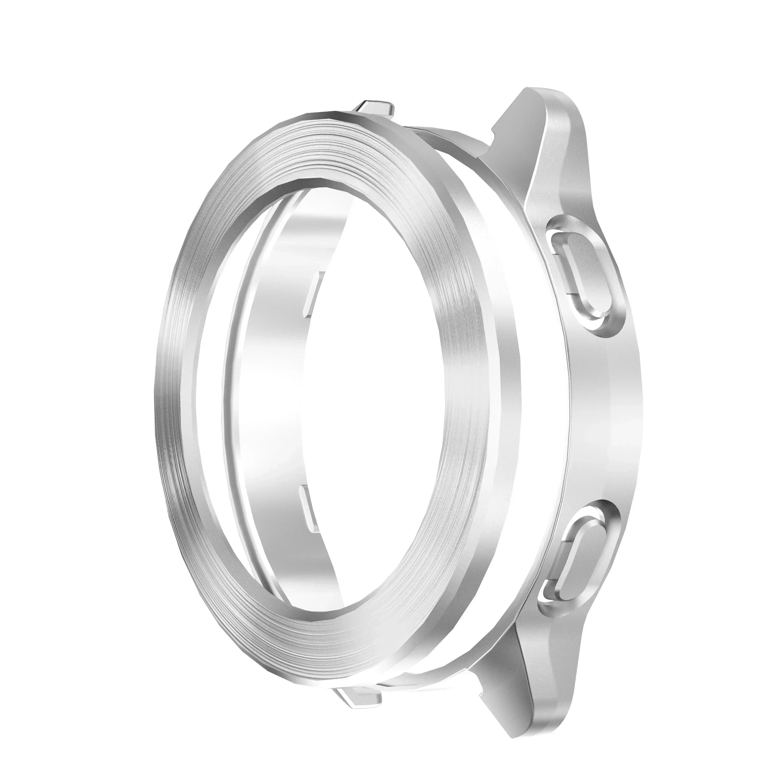 Cover for Xiaomi Mi Watch S3 Case Accessories PC Protector Shell for Mi Watch S3 Electroplated Wire Drawing Hollow Case+bezel Qme Silver For Xiaomi Watch S3