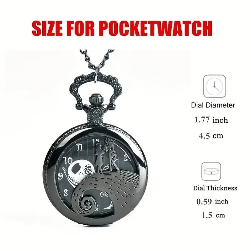 Fashion Lovers Skeleton Quarzt Pocket Watch with Chain Necklace Vintage Quartz Pendant Watches Clock Chain Mens Women Qme