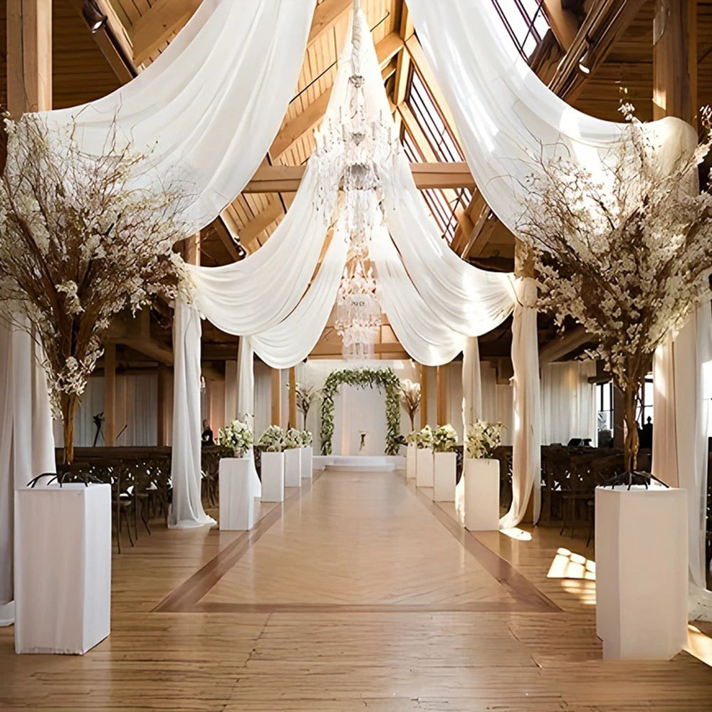Shaman Wedding Mesh Outdoor Wedding Party Scene Decoration Background Wedding Arches Curtain Mesh Qme