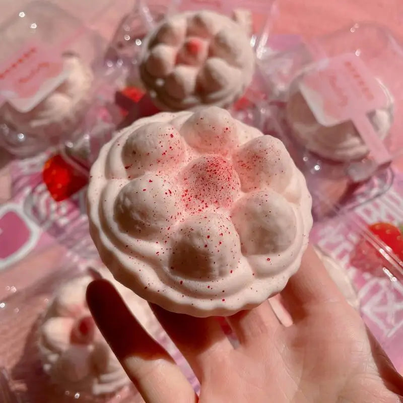 Slow Rising Toy Cherry Strawberry Milk Cube Soft Bread Bun Stress Relief Sensory Fidget Toy for Student Anxiety Relief Qme A3