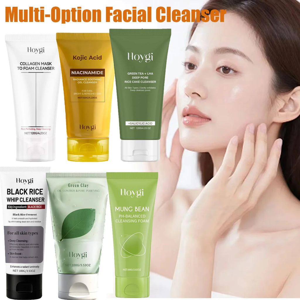 Multi-Option Facial Cleanser Oil Control Brightening Skin Cleansing Moisturizing Blackhead Remove Skincare Face Wash Foam Face Qme