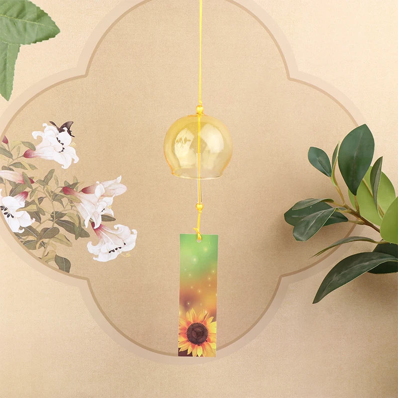 Wind Bells Handmade Glass Chime Birthday Christmas Home Decors Chimes Qme A5 Yellow