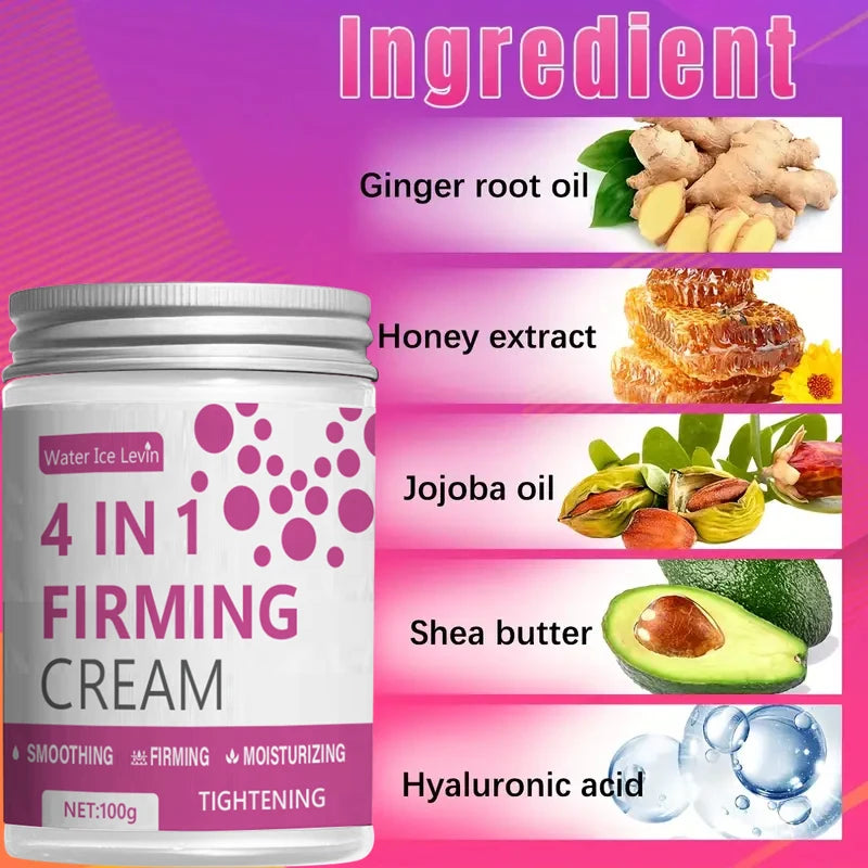 4 in 1 Firming Cream with Ginger, Aloe Vera and Coffee Extracts - Moisturizing Body Firming Cream for Abdomen, Arms and Legs Qme