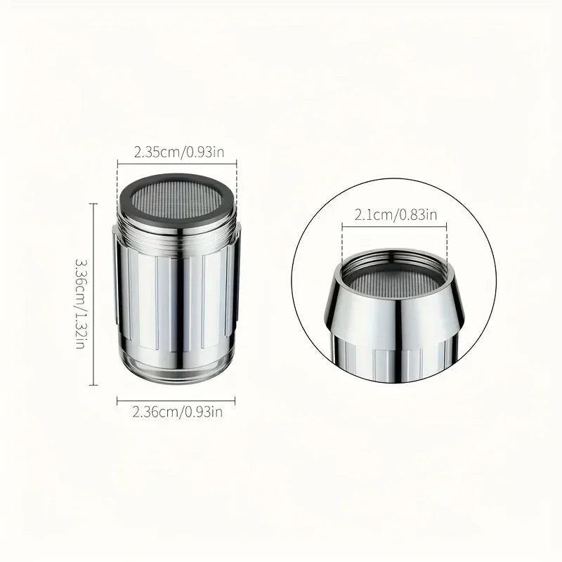 1pc LED Faucet Aerator with 7 Color Temperature Control, Hot & Cold Glow Nozzle, Water-Powered Lighting Accessory Qme