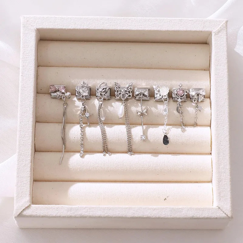 2026 Love Heart Bird Lock Butterfly Bows Long Chain Italian Charm Fit 9mm Bracelet Stainless Steel Drop Shipping Women Jewelry Qme