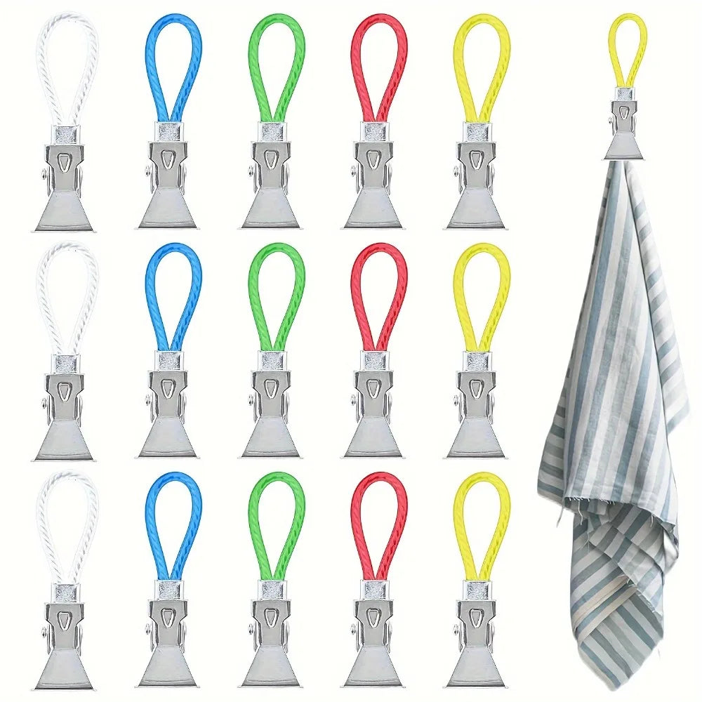 Metal Tea Towel Storage with Towel Hanging Ring, Multi-Color Kitchen Towel Hanging Clip Small Hook Clip Suitable for Bedrooms Qme