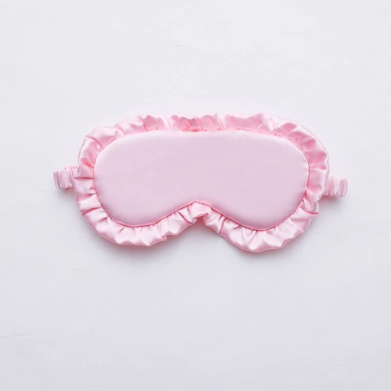 Silk Ruffle Sleep Eye Mask Protection Travel Soft Sleeping Shading Qme PK