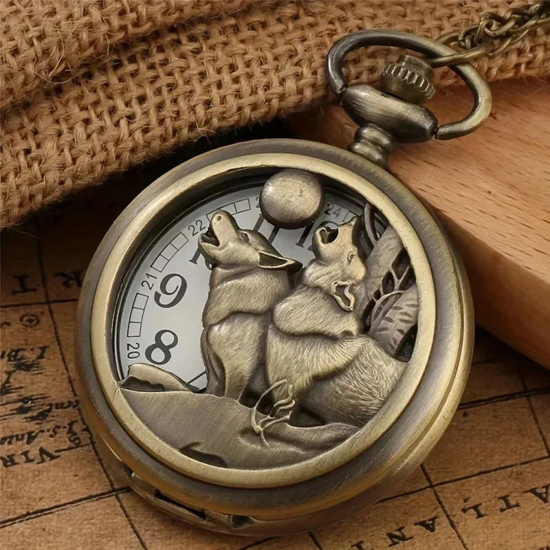 Bronze colored pocket watch animal series blind box Qme