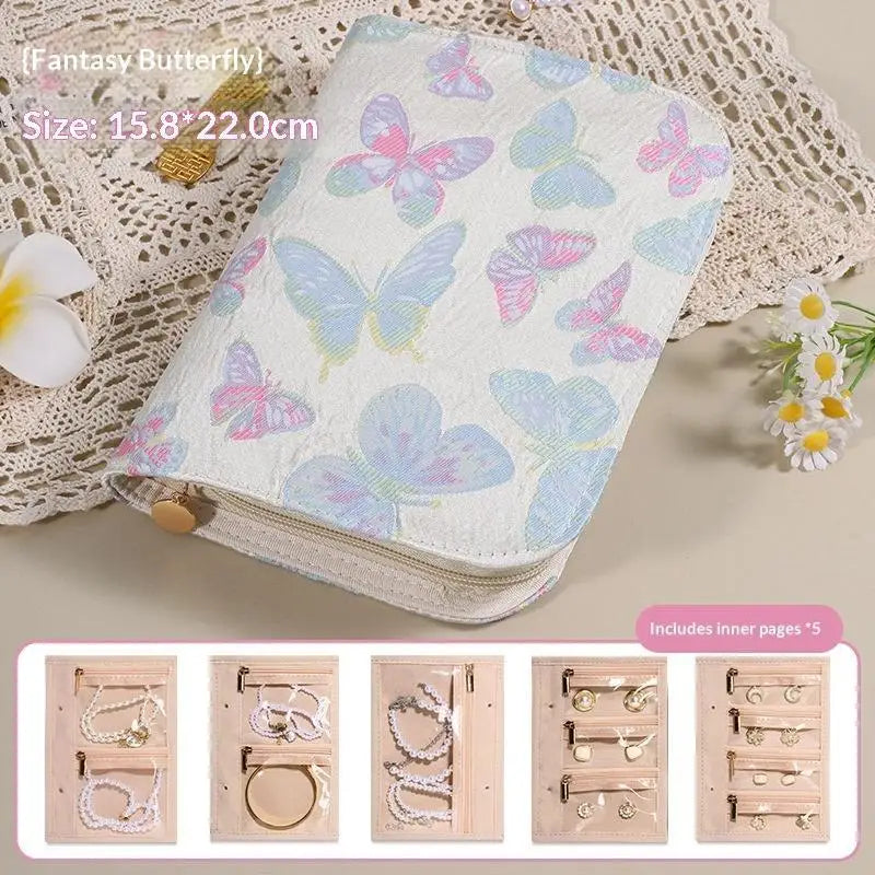 Portable PU Leather Jewelry Storage Book Jewellery Binder, Jewelry Organizer Roll, Small Anti Oxidation Jewelry Storage Bag 1PC Qme B