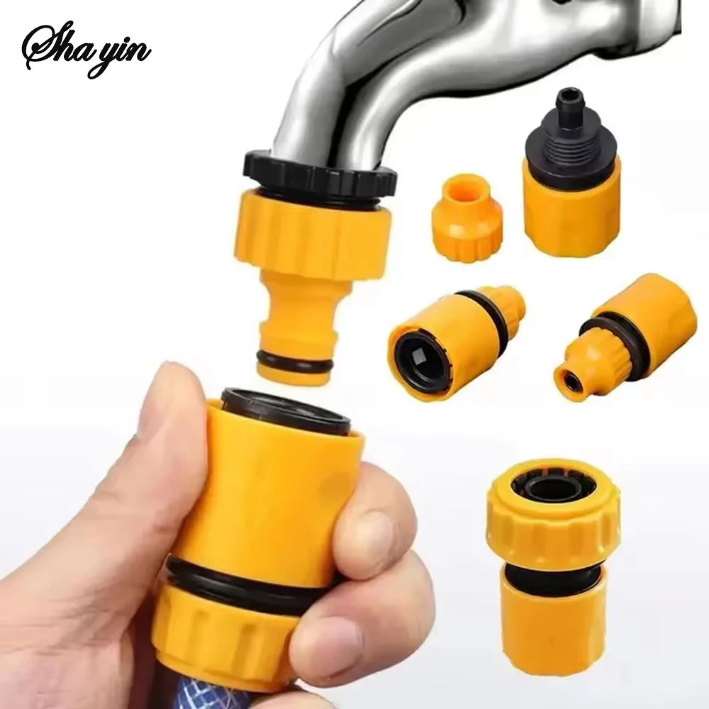 3/4 & 1/2 Inch Graden Hose Water Tap Threaded Connector Faucet Adapter 2pcs Hose Faucet Quick Connector For Garden Irrigation Qme