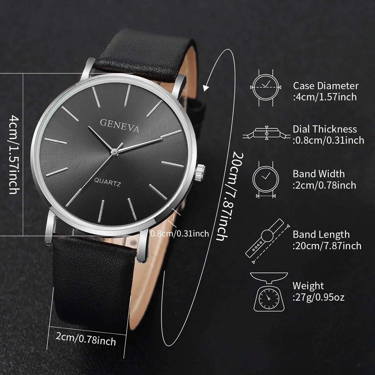 2 peças relógios de casal escala simples mostrador relógio de quartzo masculino feminino pulseira de couro relógios de pulso Qme