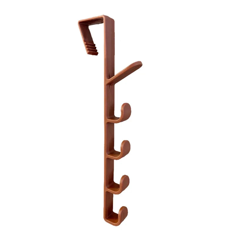 1 cabinet, wardrobe door hook, door hook, non perforated cabinet storage hanger, clothes hook Qme Brown