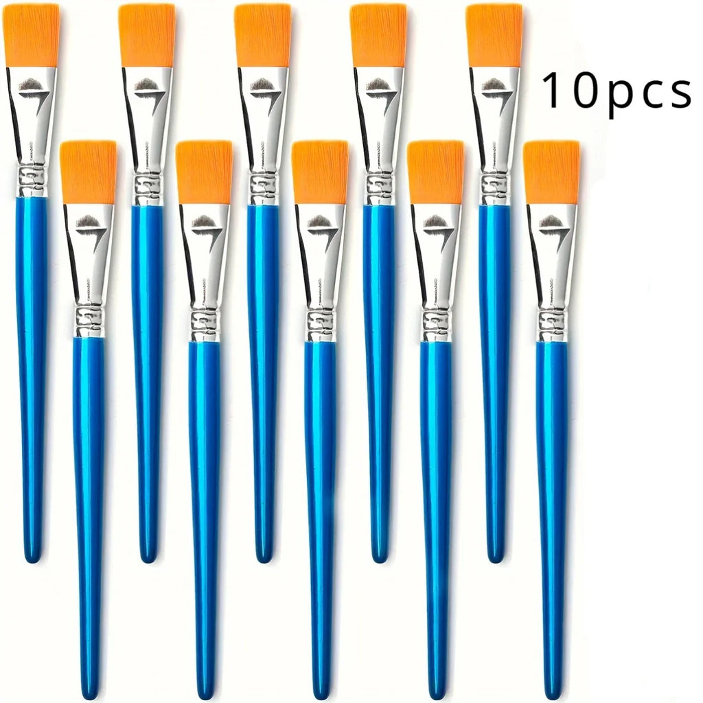 10pcs Pen Brush, Professional art use, Paint Brush, Oil Painting Pen, Paint Pen, Flat Head Painting Pen Qme