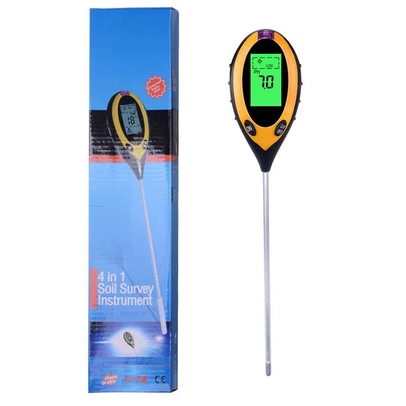 Soil PH Meter Tester Moisture Temperature Sunlight Intensity Qme 4 In 1