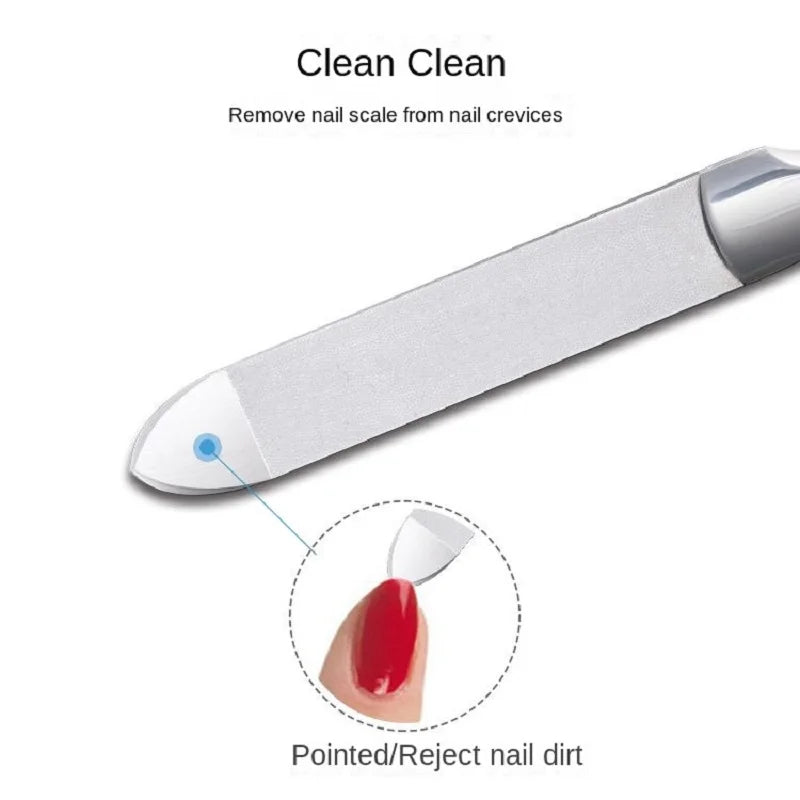High-quality Double Sided Nail Files Stainless Steel Manicure Qme