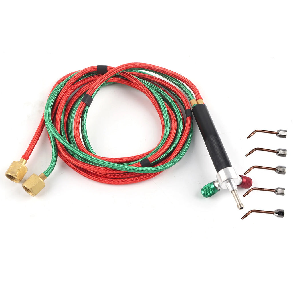 Jewelry Processing Equipment Oxygen Welding Torch Tool Flame Gun with 5 Tips Jewelry Welding Torch for Jeweler Qme as show
