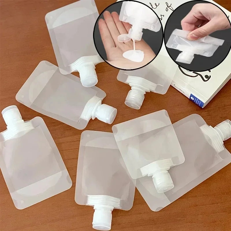 5Pcs Travel Empty Squeeze Bags Lotion Dispensing Bag Refillable Shampoo Toiletries Conditioner Liquid Cosmetic Storage Pouches Qme Default Title