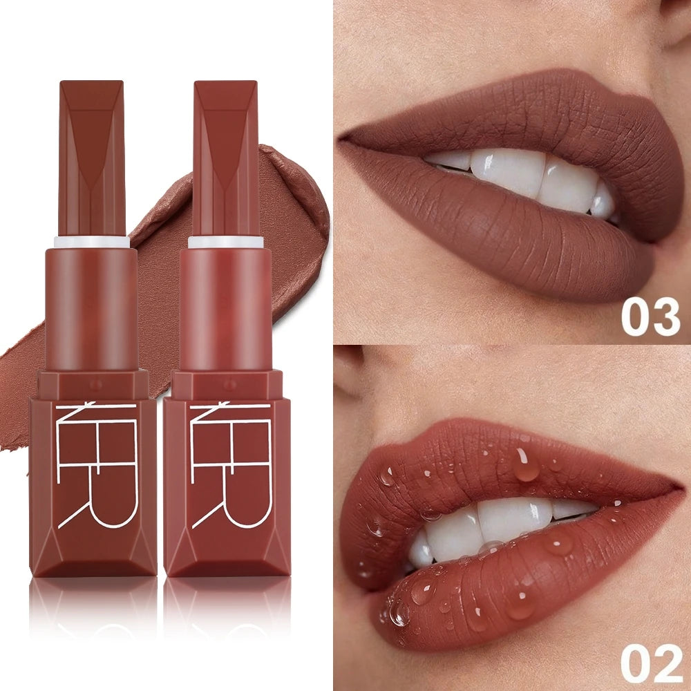 Velvet Lipstick Duo Creamy Smooth Application Pigment Long Lasting Qme
