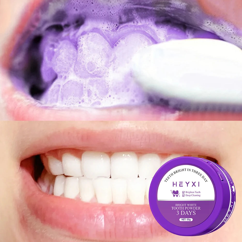Purple Tooth Powder Deep Cleansing Fresh Breath Gentle Formula Qme 1PCS