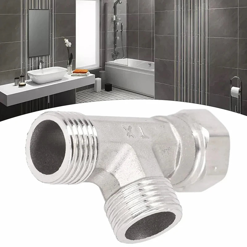 Bath Bidet Sprayer Shower Stainless Steel T Adapter G1 2 T-valve Qme
