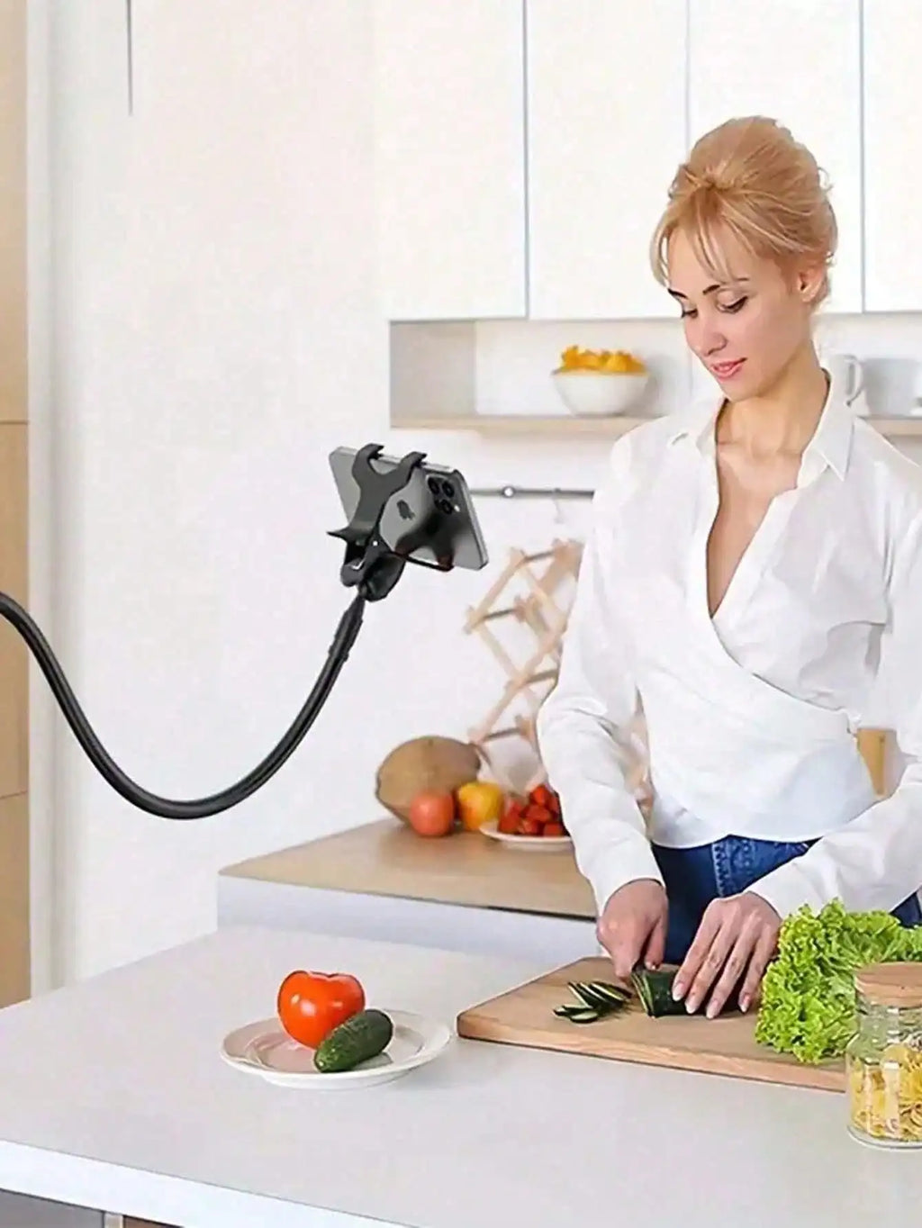 Mobile Phone Clip Stand Bedside 360 Degree Rotating Plastic Suitable Qme