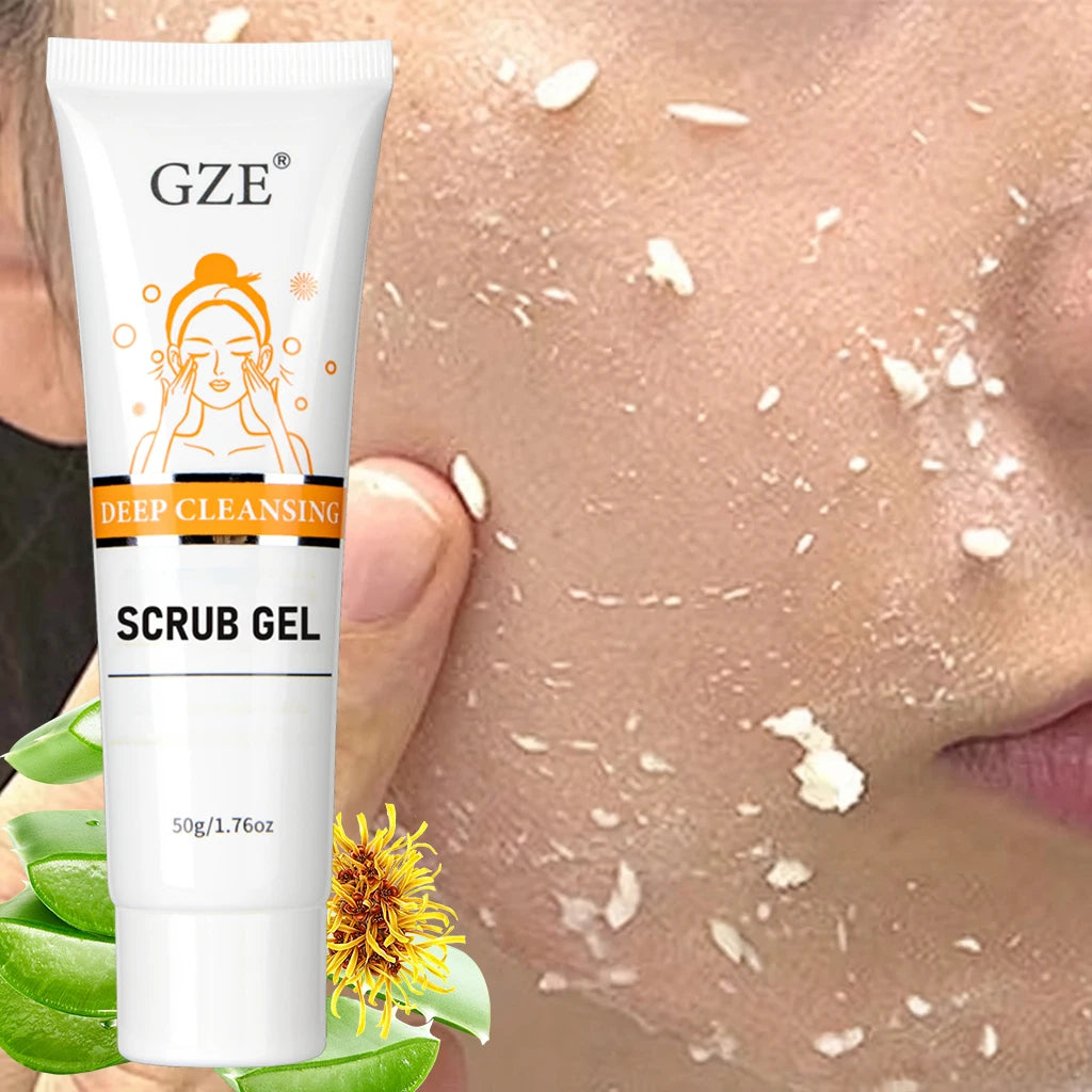 GZE Castor Oil Extract Exfoliating Gel, Face and Body Exfoliating Scrub Gel, Deep Cleansing Moisturizing Facial Exfoliator Qme