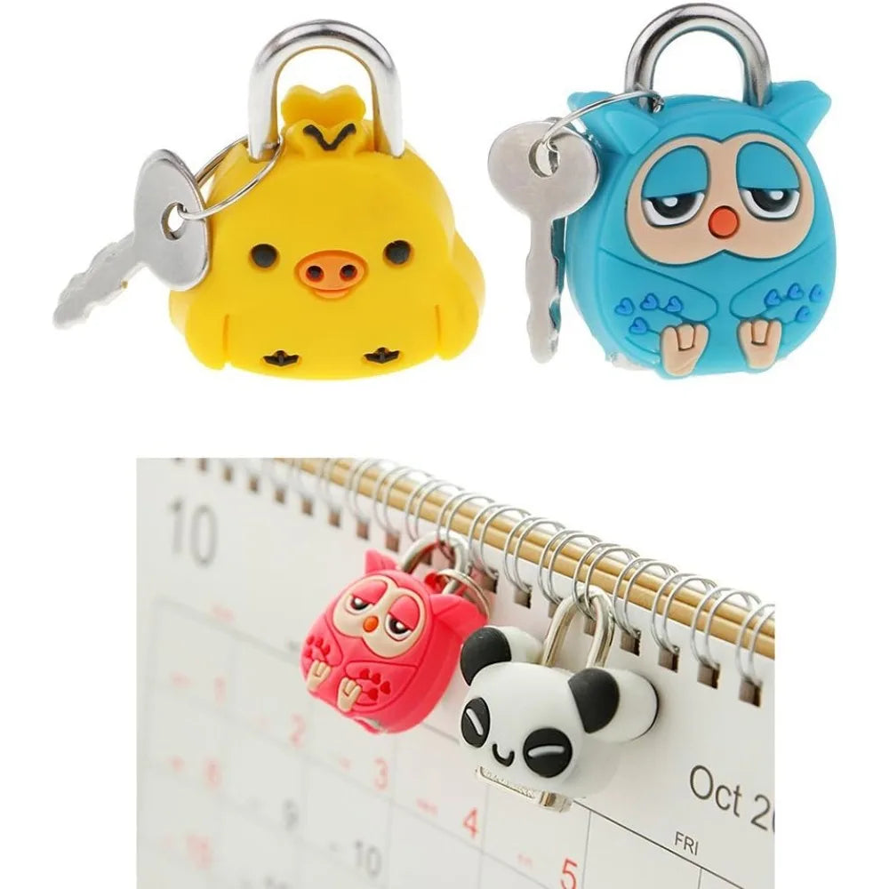 3/4pcs Mini Padlock Safety Lock With Key, Cute Cartoon Doll, Animal Padlock, Children's Gift Qme