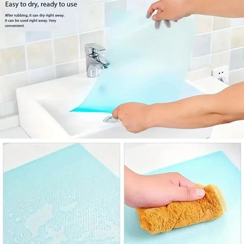 4PCS EVA Waterproof Refrigerator Liner Mat Washable Mildew Kitchen Pad Anti-oil Cabinet Drawer Placemat Heat-insulat Fridge Mat Qme