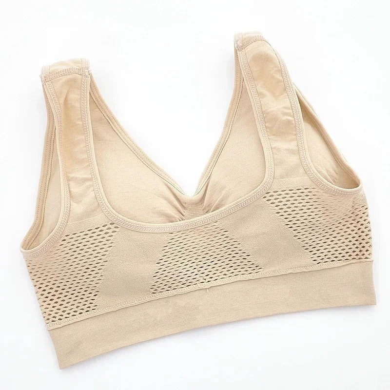 Women's Breathable Sports Vest Bra Sweat-absorbent Shockproof Pad Qme