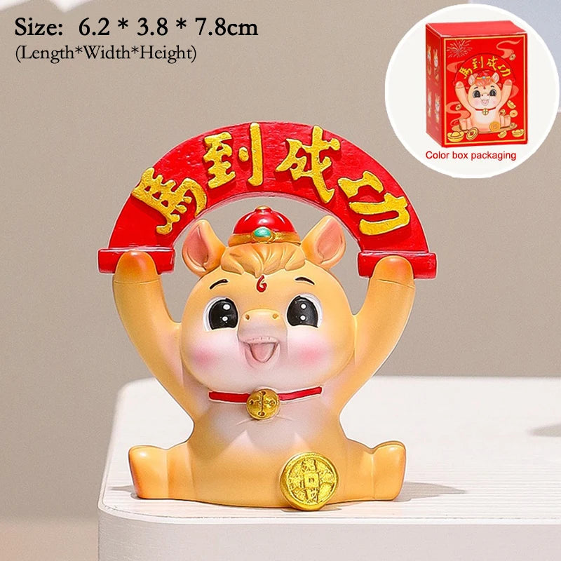 2026 Cute Year Of The Horse Ornament Lucky New Year Horse Toy DIY Desktop Decoration Car Ornament Pony Decor New Year Gift Qme A12