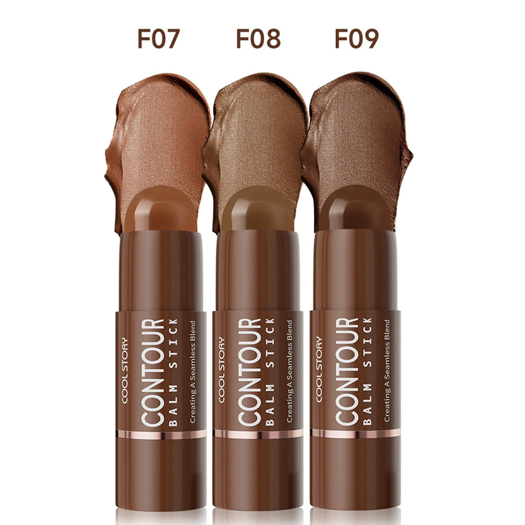Face Contour Blam Stick Chocolate Brown Bronzer Shadow Stick Waterproof Long Lasting Facial Outline Shaping V-Line Make Up Qme