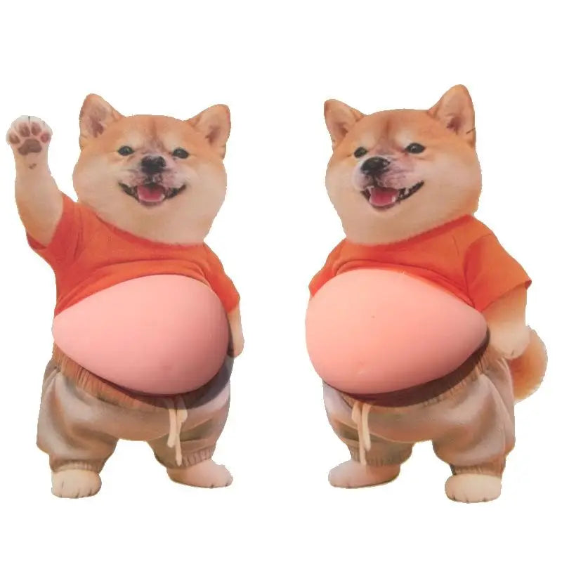 3D Cute Kawaii Dog Belly Sticker Silicone Soft Kitten Orange Outfit Qme C