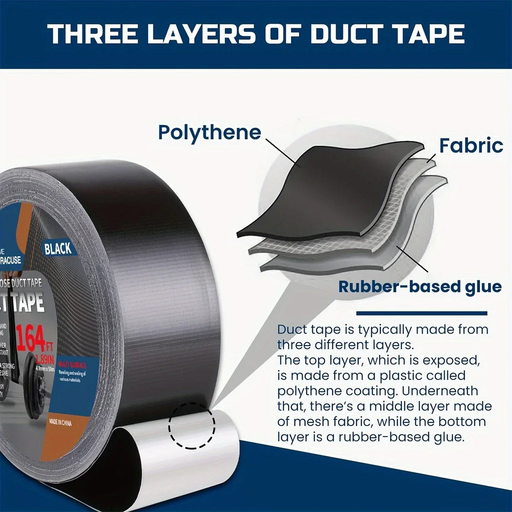 Black Super Adhesive Fabric Duct Tape Electric Bicycle Seat Repair Tarpaulin Repair Black Cloth-based Adhesive Tape Packing Tape Qme