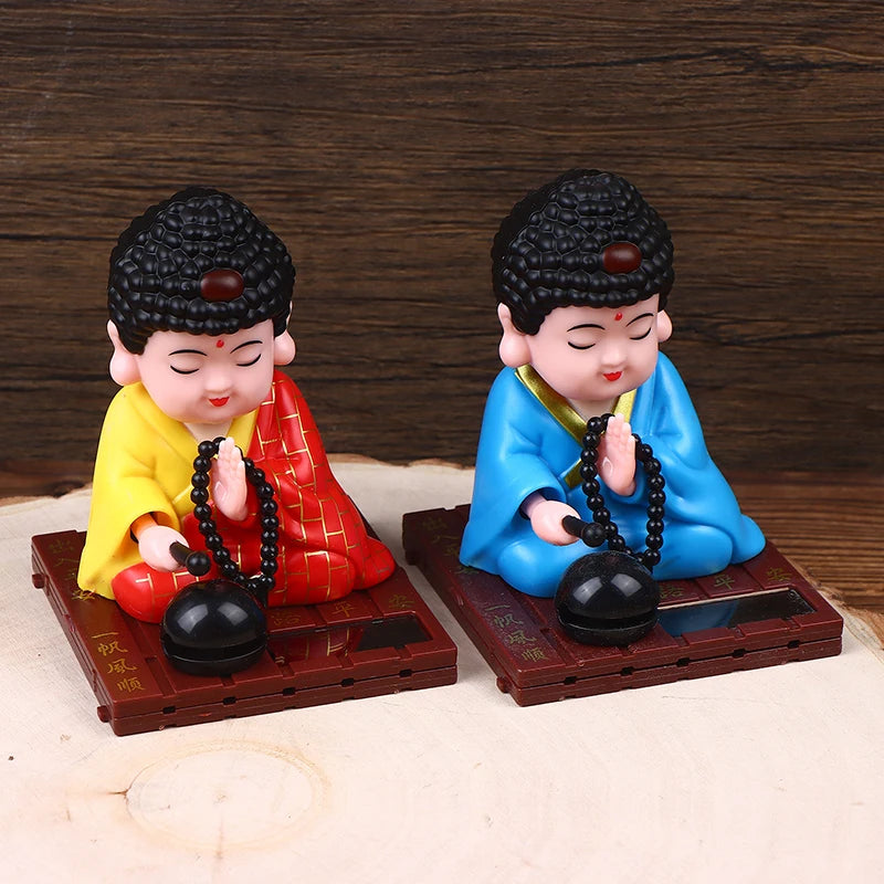 Little Monk Buddha Head Toy Car Ornament For Desk Home Decor Qme