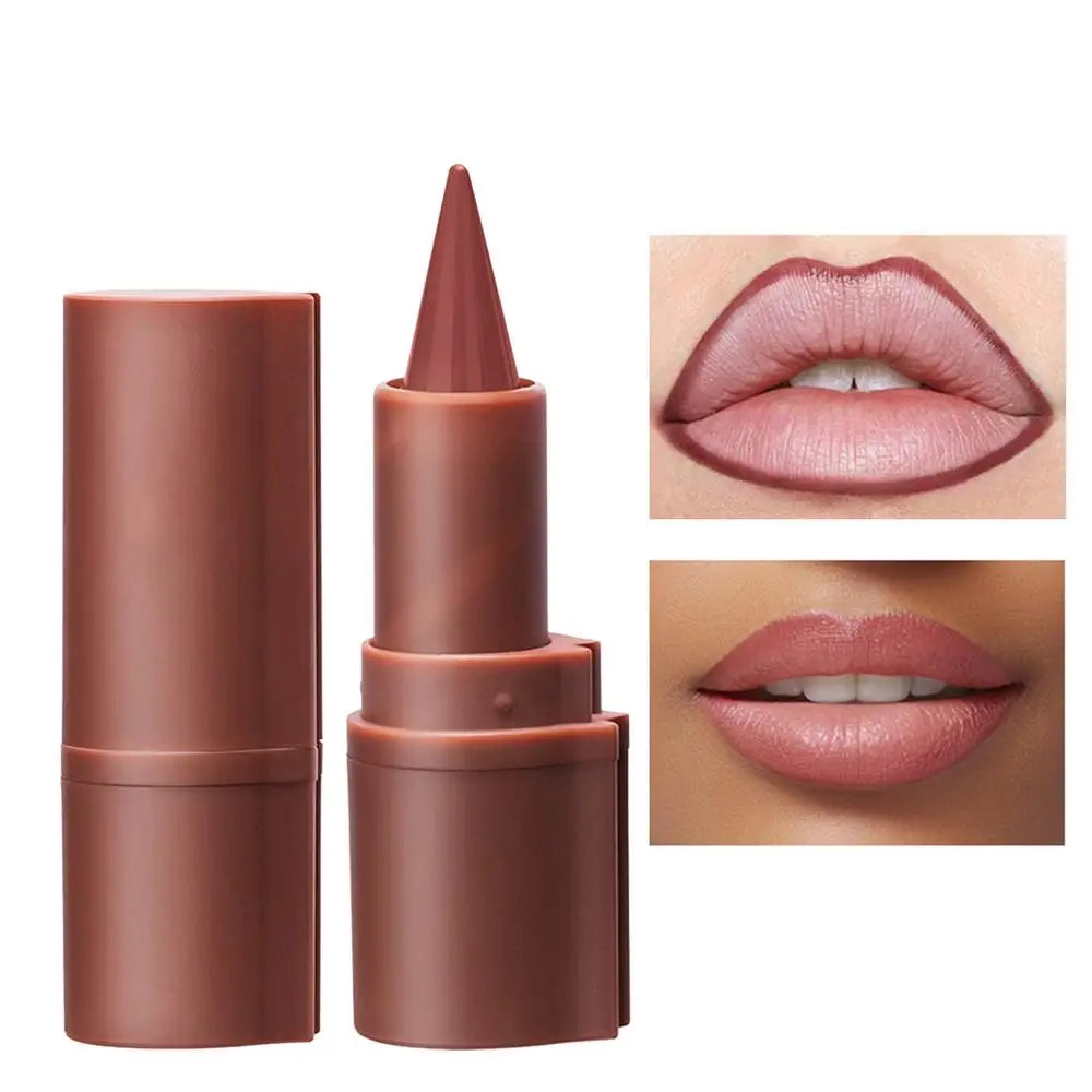 Pointed Lip Liner Slim Pencil Nude Brown Lipstick Matte Smooth Qme 02 China Mainland