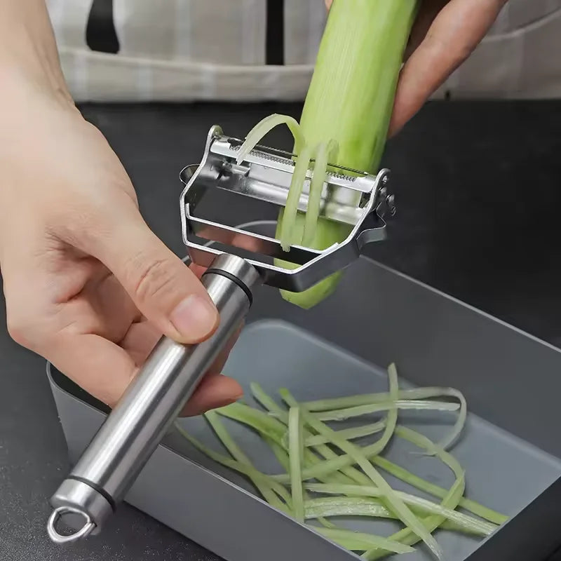 Kitchen Double-Head Peeler Vegetable Peeler Stainless Steel Melon Planer Household Multiple-Function Fruit And Vegetable Peeler Qme