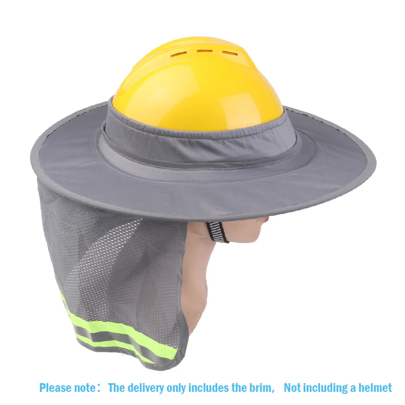 Temperature Sunscreen Safety Helmet Sun Protection Curtain Qme Gray