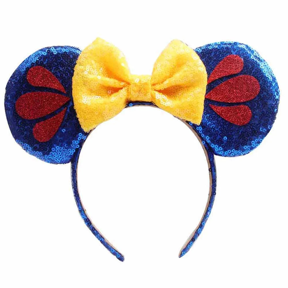 Frozen Mouse Ears Headband For Women 5''Polka Sequin Bow Hairband Halloween Christmas Festival Party Travel DIY Hair Accessory Qme Headband 3
