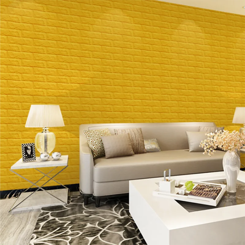 Optional Color 3D Brick Home Decoration Wallpaper for Bedroom Living Room Soft Foam Base Waterproof Wall Stickers 35X30CM Qme