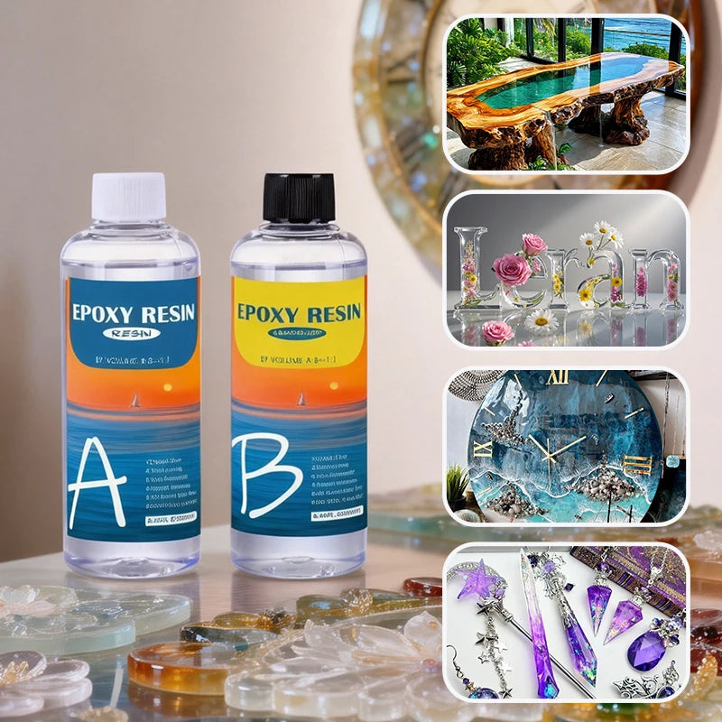 Easy Mix 1:1 Epoxy Resin Crystal Clear Kit Coating and Casting Resin for Table Top, Molds, Tumbler Crafts, Painting, Jewelry DIY Qme