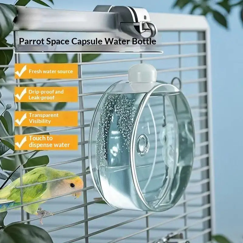 Parrot Water Feeder Birdcage Hanging Pet Birds Supplies Automatic Qme
