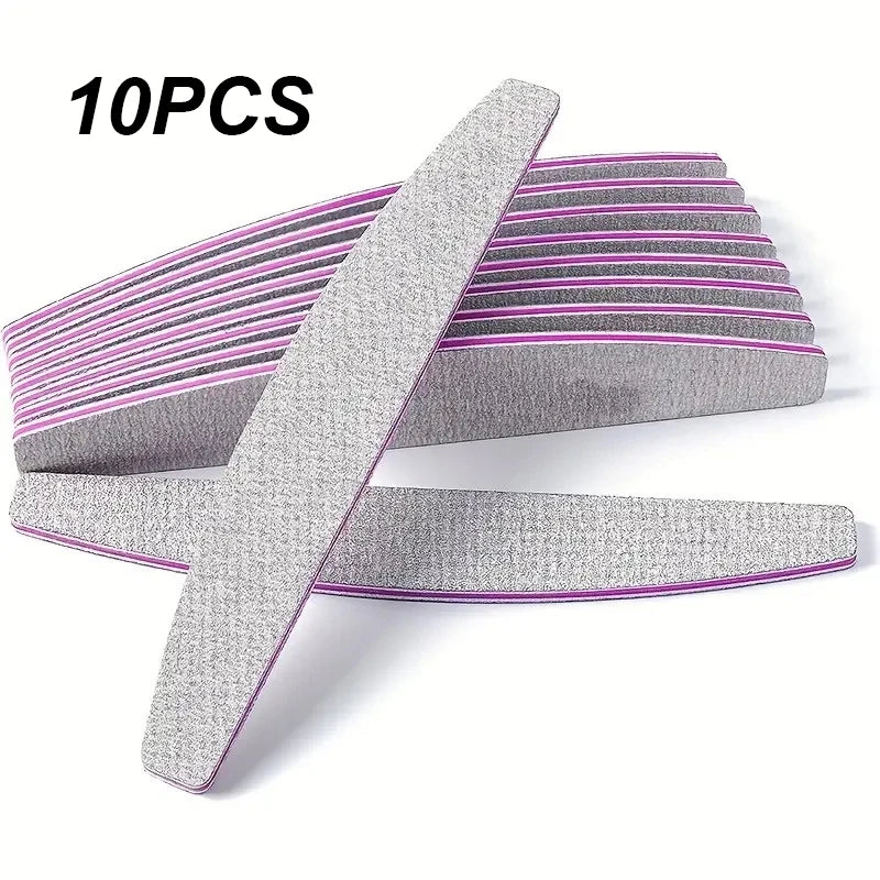 10Pcs nail file, 100/180 grit, durable sandpaper, high flexibility, odorless nail styling tool for manicures and pedicures Qme 10pcs